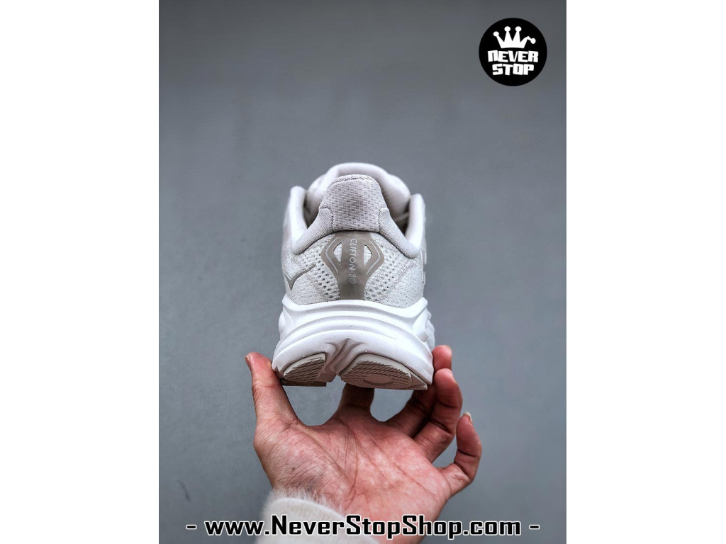 Giày chạy bộ siêu nhẹ êm Hoka Clifton 10 Trắng Xám nam nữ giá tốt tại NeverStop Sneaker Shop Giày thể thao chạy bộ Hoka Clifton 10 Trắng Xám nam nữ chuyên thể thao replica 1:1 like auth real chính hãng giá rẻ tốt nhất tại NeverStopShop.com HCM