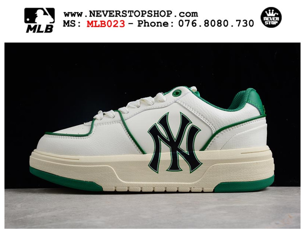 Giày MLB Chunky Liner New York Yankees White Green 3ASXCA12N50GNS   Sneaker Daily