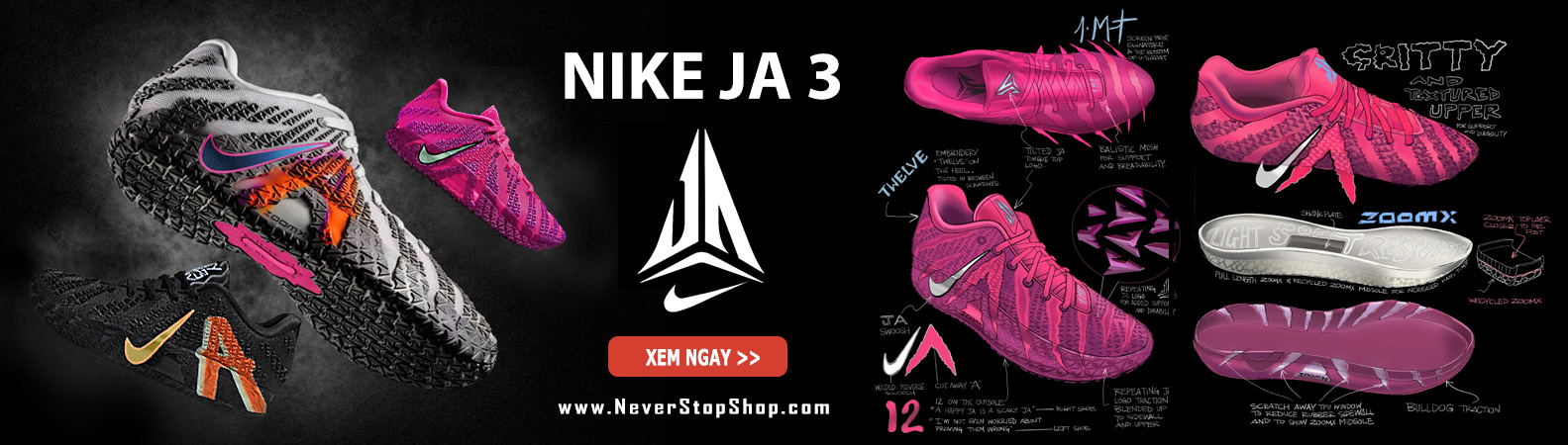 Giày bóng rổ NIKE JA 3 | NeverStopShop.com