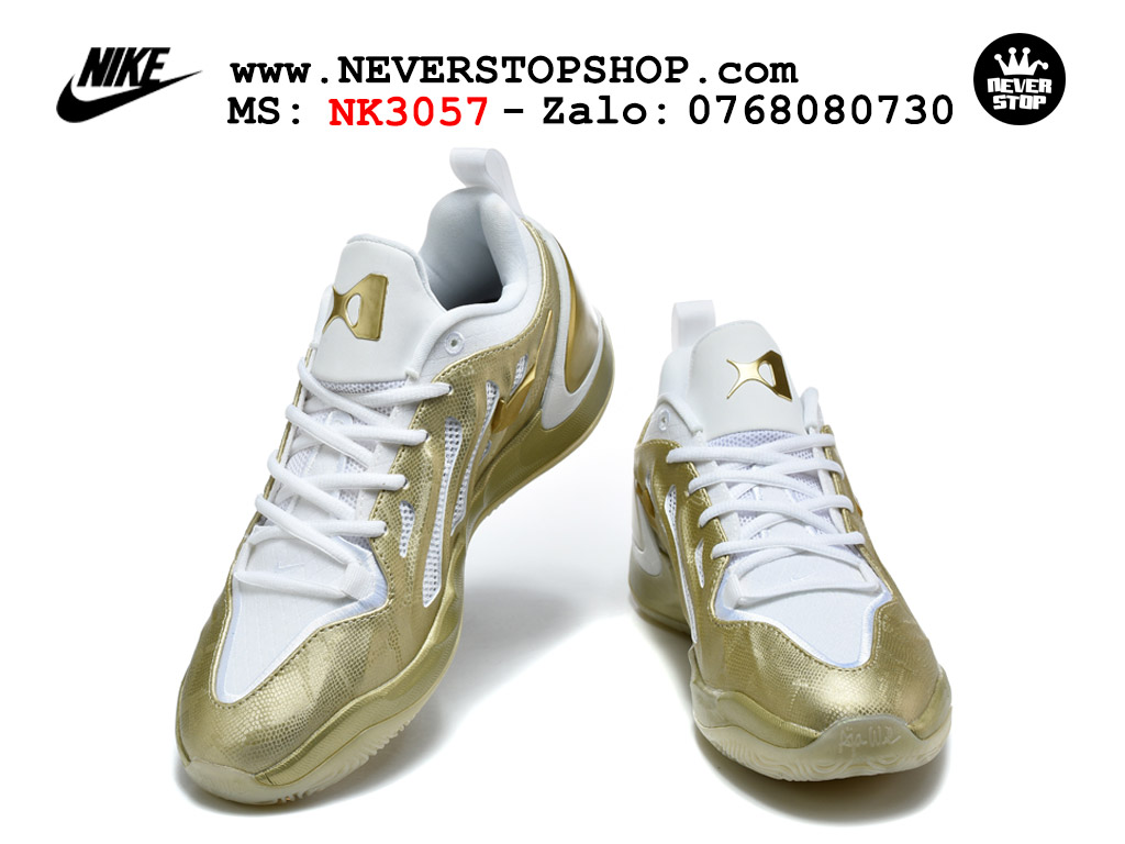 Giày bóng rổ cổ thấp Nike A’Two Trắng Vàng bộ đệm siêu êm ổn định chống xoắn replica 1:1 real chính hãng giá rẻ tốt nhất tại NeverStop Sneaker Shop Hồ Chí Minh