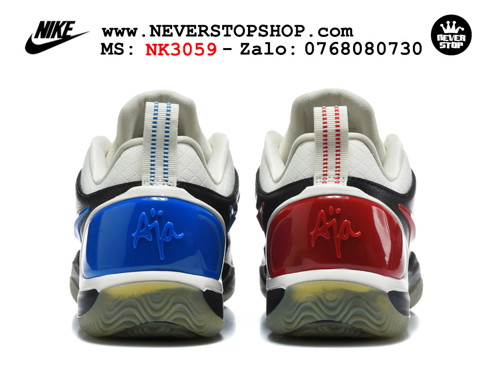 Giày bóng rổ cổ thấp Nike A’Two Đen Xanh Đỏ bộ đệm siêu êm ổn định chống xoắn replica 1:1 real chính hãng giá rẻ tốt nhất tại NeverStop Sneaker Shop Hồ Chí Minh
