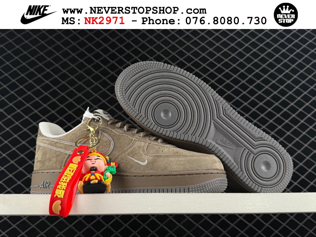 Giày Nike Air Force 1 AF1 Low Nâu Xám giá tốt hàng chuẩn chất lượng cao loại đẹp replica 1:1 real tại NeverStopShop.com HCM