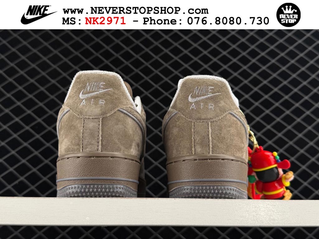 Giày Nike Air Force 1 AF1 Low Nâu Xám giá tốt hàng chuẩn chất lượng cao loại đẹp replica 1:1 real tại NeverStopShop.com HCM