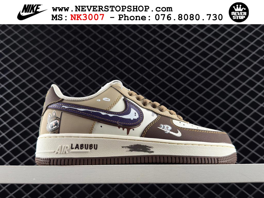 Giày Nike Air Force 1 AF1 Low Trắng Nâu giá tốt hàng chuẩn chất lượng cao loại đẹp replica 1:1 real tại NeverStopShop.com HCM
