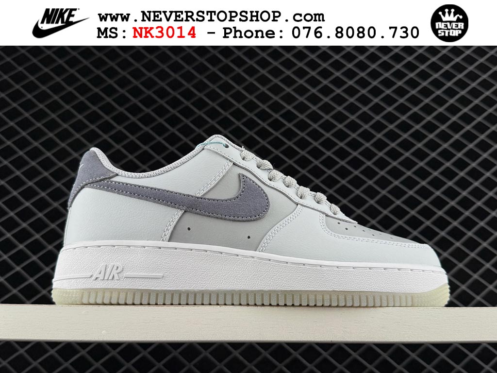 Giày Nike Air Force 1 AF1 Low Trắng Xám giá tốt hàng chuẩn chất lượng cao loại đẹp replica 1:1 real tại NeverStopShop.com HCM