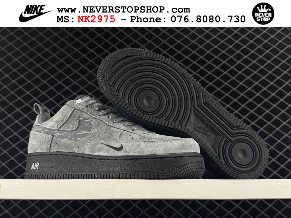 Giày Nike Air Force 1 AF1 Low Xám Đen giá tốt hàng chuẩn chất lượng cao loại đẹp replica 1:1 real tại NeverStopShop.com HCM