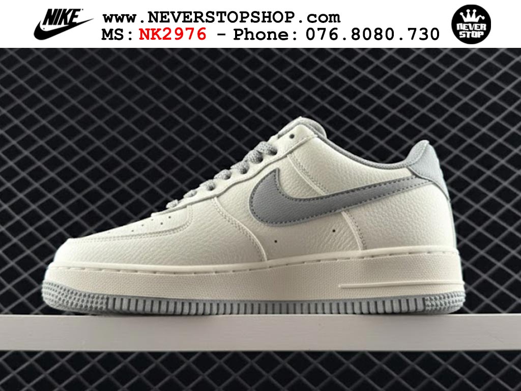 Giày Nike Air Force 1 AF1 Low Trắng Xám giá tốt hàng chuẩn chất lượng cao loại đẹp replica 1:1 real tại NeverStopShop.com HCM