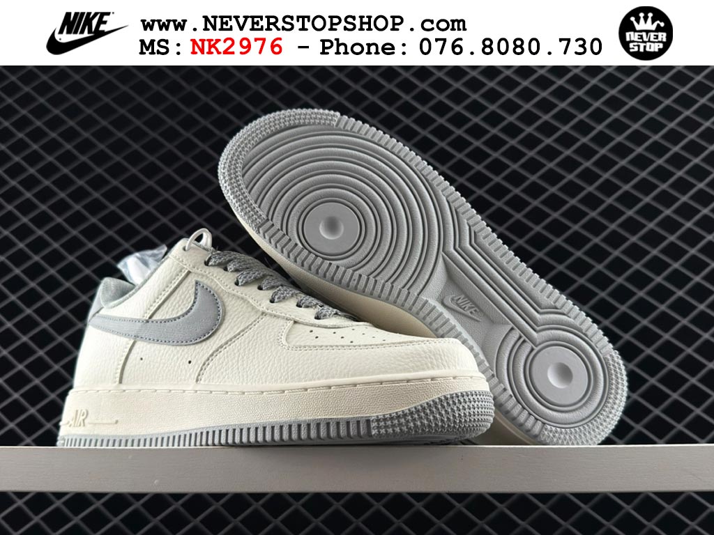 Giày Nike Air Force 1 AF1 Low Trắng Xám giá tốt hàng chuẩn chất lượng cao loại đẹp replica 1:1 real tại NeverStopShop.com HCM