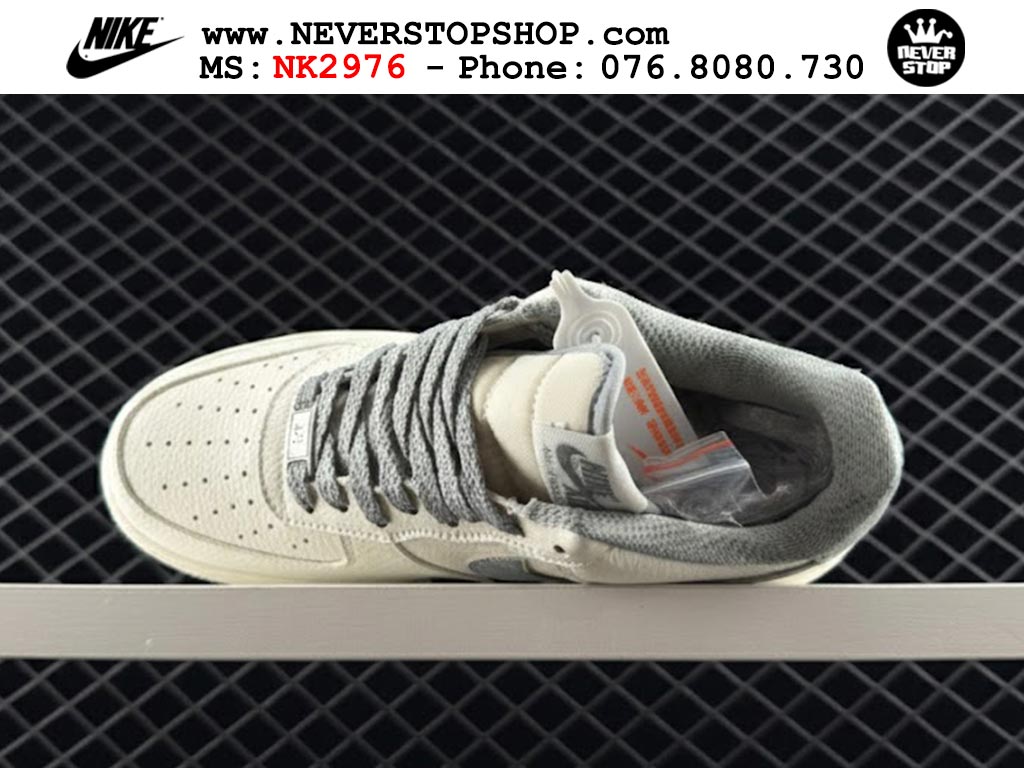 Giày Nike Air Force 1 AF1 Low Trắng Xám giá tốt hàng chuẩn chất lượng cao loại đẹp replica 1:1 real tại NeverStopShop.com HCM