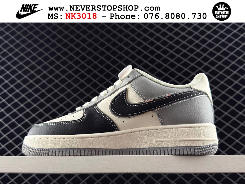 Giày Nike Air Force 1 AF1 Low Đen Trắng Xám giá tốt hàng chuẩn chất lượng cao loại đẹp replica 1:1 real tại NeverStopShop.com HCM
