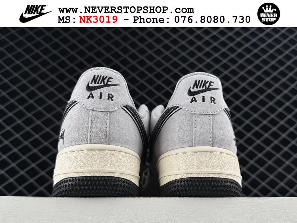 Giày Nike Air Force 1 AF1 Low Xám Đen Trắng giá tốt hàng chuẩn chất lượng cao loại đẹp replica 1:1 real tại NeverStopShop.com HCM