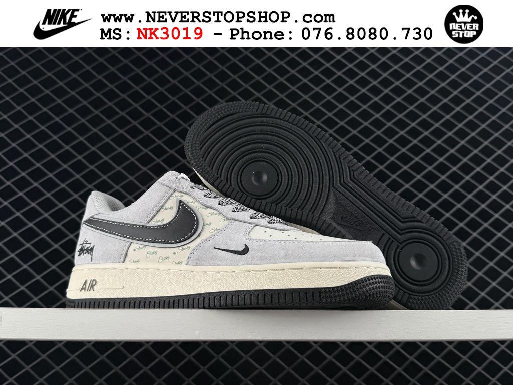 Giày Nike Air Force 1 AF1 Low Xám Đen Trắng giá tốt hàng chuẩn chất lượng cao loại đẹp replica 1:1 real tại NeverStopShop.com HCM