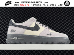 Giày Nike Air Force 1 AF1 Low Trắng Xám giá tốt hàng chuẩn chất lượng cao loại đẹp replica 1:1 real tại NeverStopShop.com HCM