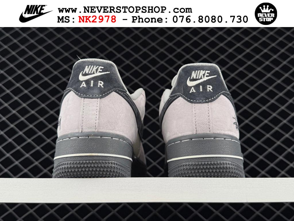 Giày Nike Air Force 1 AF1 Low Trắng Xám giá tốt hàng chuẩn chất lượng cao loại đẹp replica 1:1 real tại NeverStopShop.com HCM