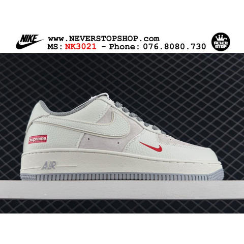 Nike Air Force 1 Low Supreme Cream White Grey