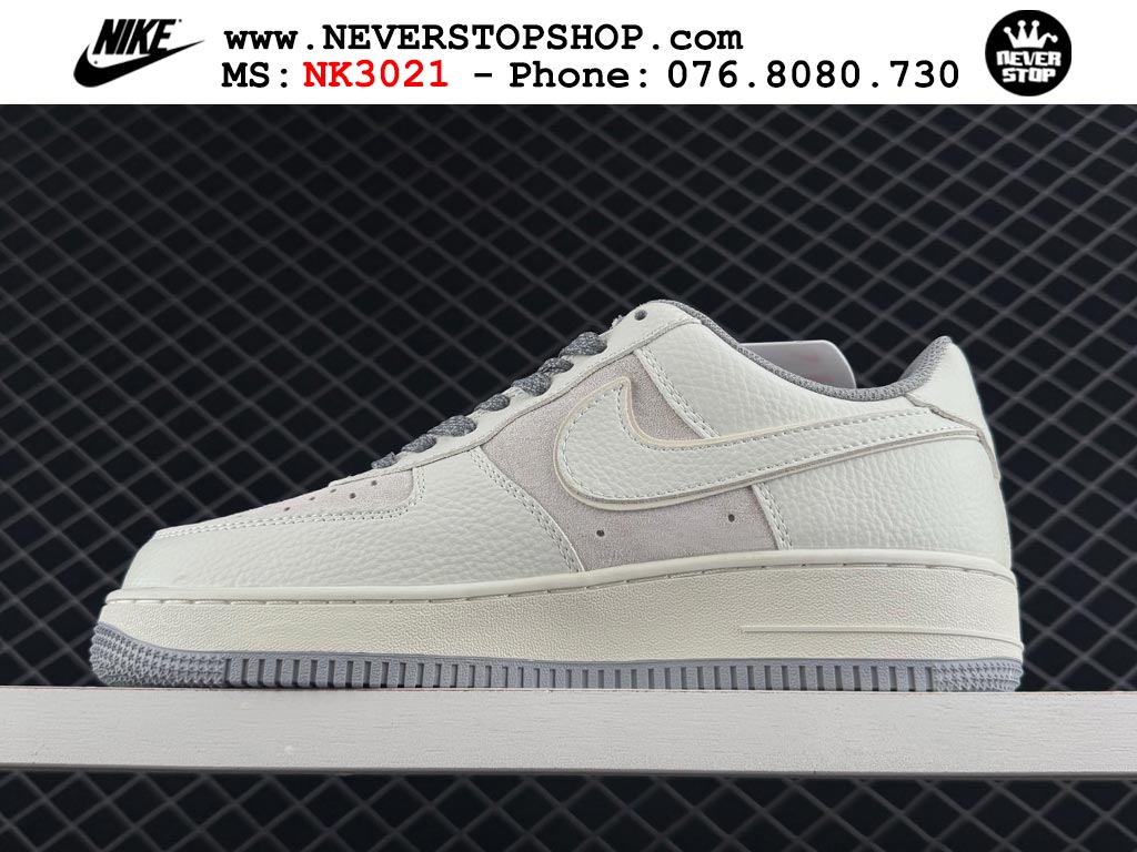 Giày Nike Air Force 1 AF1 Low Trắng Xám giá tốt hàng chuẩn chất lượng cao loại đẹp replica 1:1 real tại NeverStopShop.com HCM