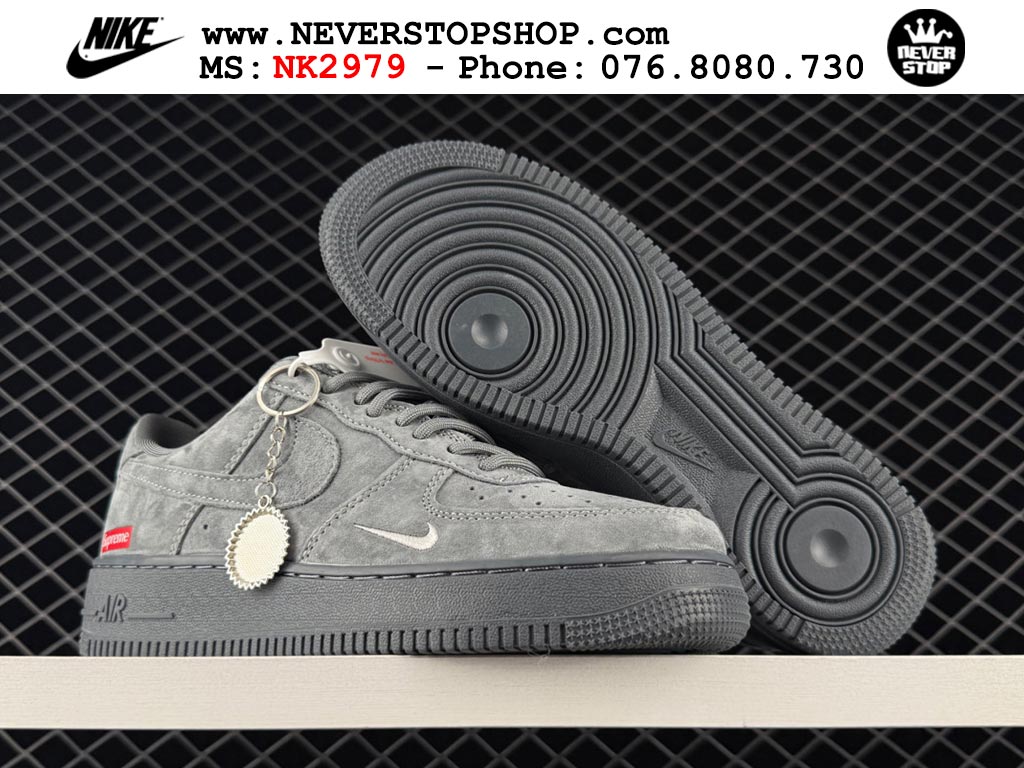 Giày Nike Air Force 1 AF1 Low Xám Đỏ giá tốt hàng chuẩn chất lượng cao loại đẹp replica 1:1 real tại NeverStopShop.com HCM