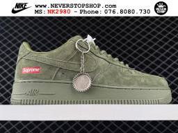 Giày Nike Air Force 1 AF1 Low Xanh Oliu Đỏ giá tốt hàng chuẩn chất lượng cao loại đẹp replica 1:1 real tại NeverStopShop.com HCM