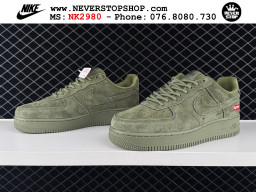 Giày Nike Air Force 1 AF1 Low Xanh Oliu Đỏ giá tốt hàng chuẩn chất lượng cao loại đẹp replica 1:1 real tại NeverStopShop.com HCM
