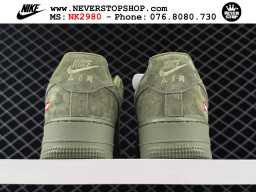 Giày Nike Air Force 1 AF1 Low Xanh Oliu Đỏ giá tốt hàng chuẩn chất lượng cao loại đẹp replica 1:1 real tại NeverStopShop.com HCM