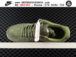Giày Nike Air Force 1 AF1 Low Xanh Oliu Đỏ giá tốt hàng chuẩn chất lượng cao loại đẹp replica 1:1 real tại NeverStopShop.com HCM