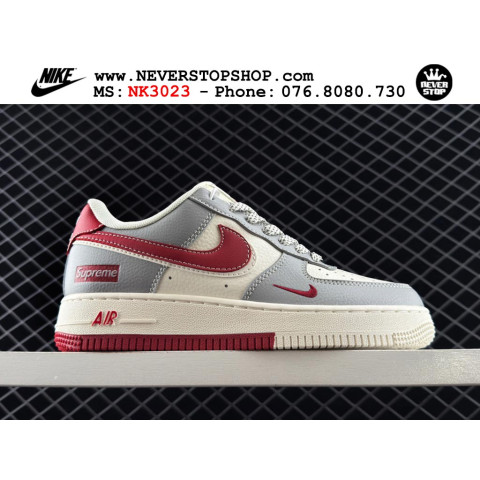 Nike Air Force 1 Low Supreme White Grey Red