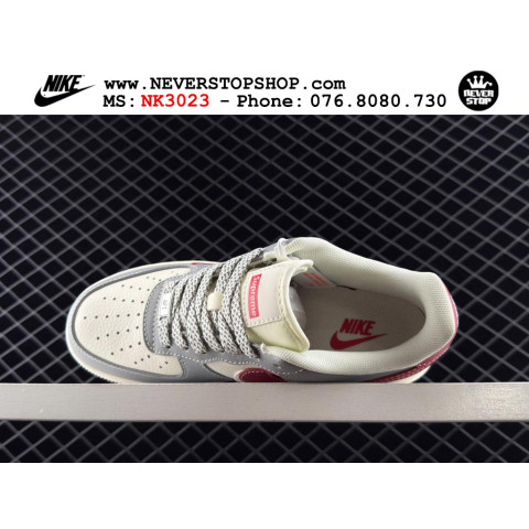 Nike Air Force 1 Low Supreme White Grey Red