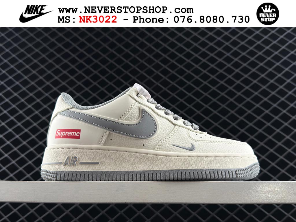 Giày Nike Air Force 1 AF1 Low Trắng Xám giá tốt hàng chuẩn chất lượng cao loại đẹp replica 1:1 real tại NeverStopShop.com HCM