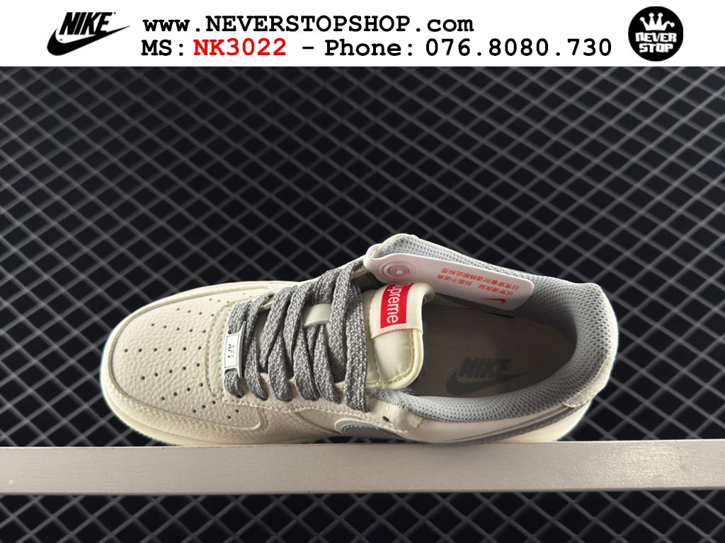 Giày Nike Air Force 1 AF1 Low Trắng Xám giá tốt hàng chuẩn chất lượng cao loại đẹp replica 1:1 real tại NeverStopShop.com HCM