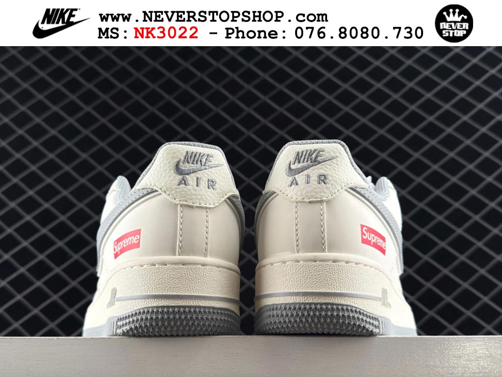 Giày Nike Air Force 1 AF1 Low Trắng Xám giá tốt hàng chuẩn chất lượng cao loại đẹp replica 1:1 real tại NeverStopShop.com HCM