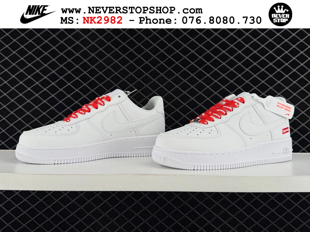 Giày Nike Air Force 1 AF1 Low Trắng Đỏ giá tốt hàng chuẩn chất lượng cao loại đẹp replica 1:1 real tại NeverStopShop.com HCM