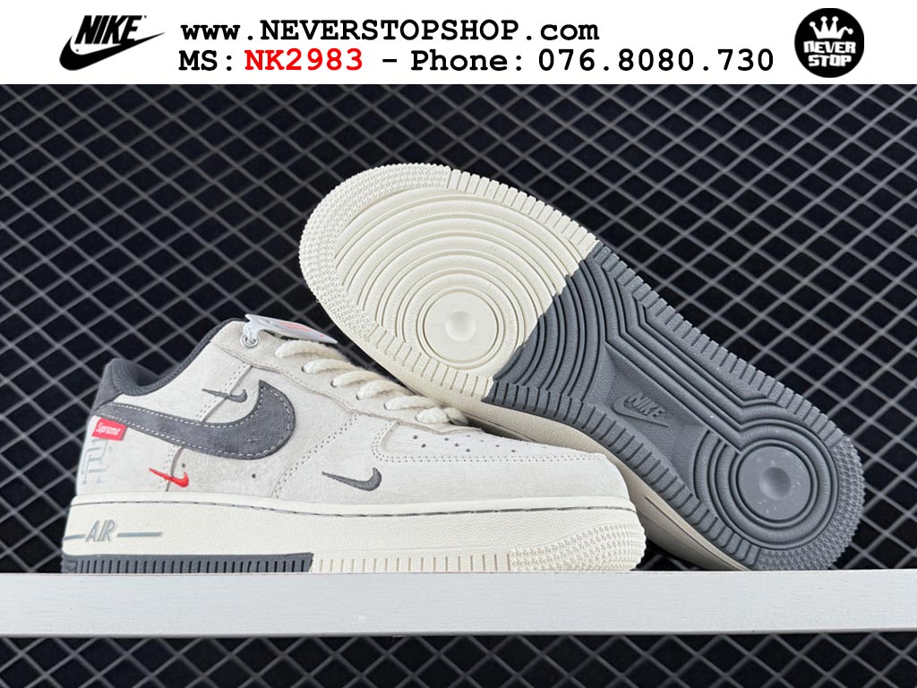 Giày Nike Air Force 1 AF1 Low Trắng Xám giá tốt hàng chuẩn chất lượng cao loại đẹp replica 1:1 real tại NeverStopShop.com HCM