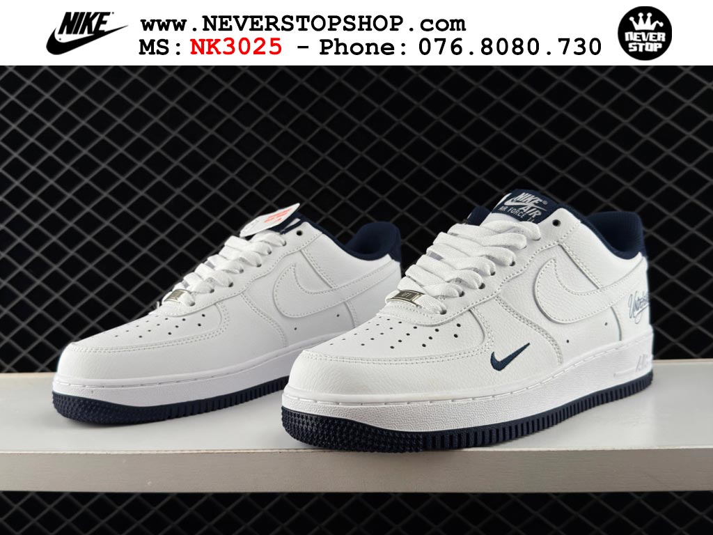 Giày Nike Air Force 1 AF1 Low Trắng Xanh Dương giá tốt hàng chuẩn chất lượng cao loại đẹp replica 1:1 real tại NeverStopShop.com HCM