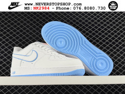 Giày Nike Air Force 1 AF1 Low Trắng Xanh Da Trời giá tốt hàng chuẩn chất lượng cao loại đẹp replica 1:1 real tại NeverStopShop.com HCM