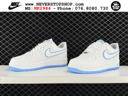 Giày Nike Air Force 1 AF1 Low Trắng Xanh Da Trời giá tốt hàng chuẩn chất lượng cao loại đẹp replica 1:1 real tại NeverStopShop.com HCM
