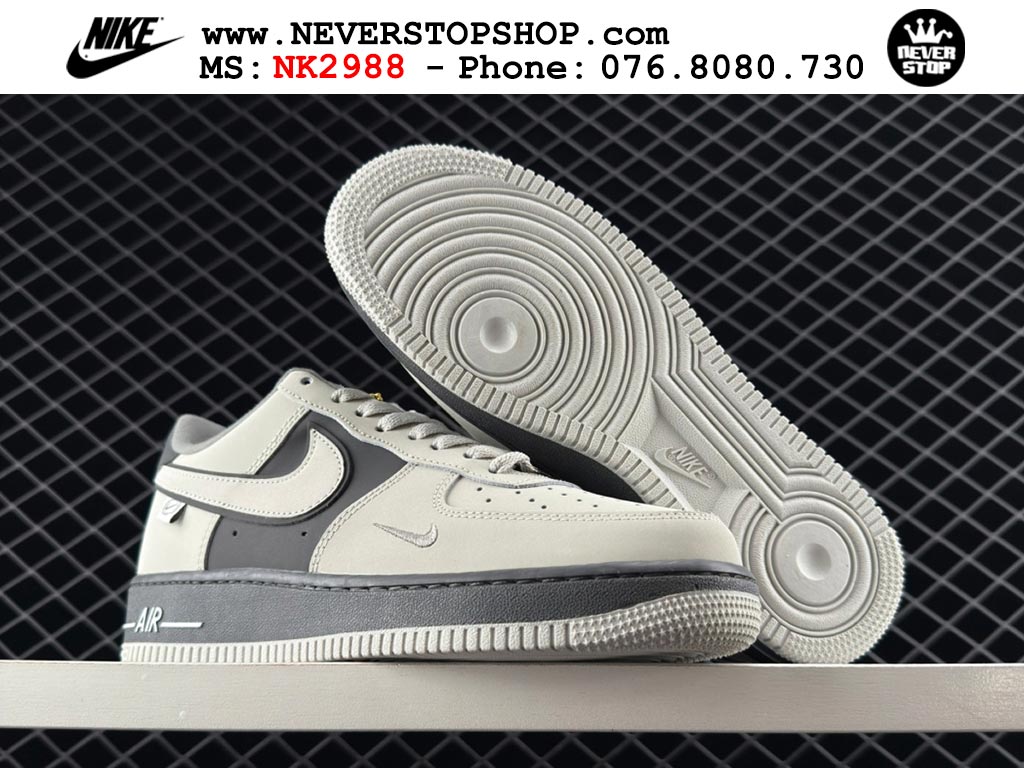 Giày Nike Air Force 1 AF1 Low Trắng Xám giá tốt hàng chuẩn chất lượng cao loại đẹp replica 1:1 real tại NeverStopShop.com HCM
