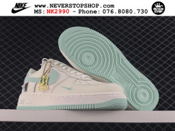 Giày sneaker Nike Air Force 1 Trắng Xanh Ngọc cổ thấp hàng siêu cấp 1:1 chuẩn chính hãng giá rẻ tại NeverStopShop.com Giày Nike Air Force 1 AF1 Low Trắng Xanh Ngọc giá tốt hàng chuẩn chất lượng cao loại đẹp replica 1:1 real tại NeverStopShop.com HCM