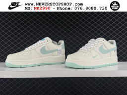 Giày sneaker Nike Air Force 1 Trắng Xanh Ngọc cổ thấp hàng siêu cấp 1:1 chuẩn chính hãng giá rẻ tại NeverStopShop.com Giày Nike Air Force 1 AF1 Low Trắng Xanh Ngọc giá tốt hàng chuẩn chất lượng cao loại đẹp replica 1:1 real tại NeverStopShop.com HCM