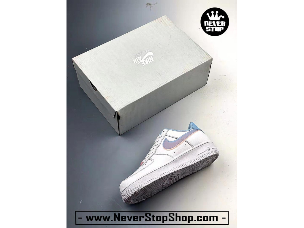 Giày Nike Air Force 1 AF1 Low Trắng Xanh Dương giá tốt hàng chuẩn chất lượng cao loại đẹp replica 1:1 real tại NeverStopShop.com HCM