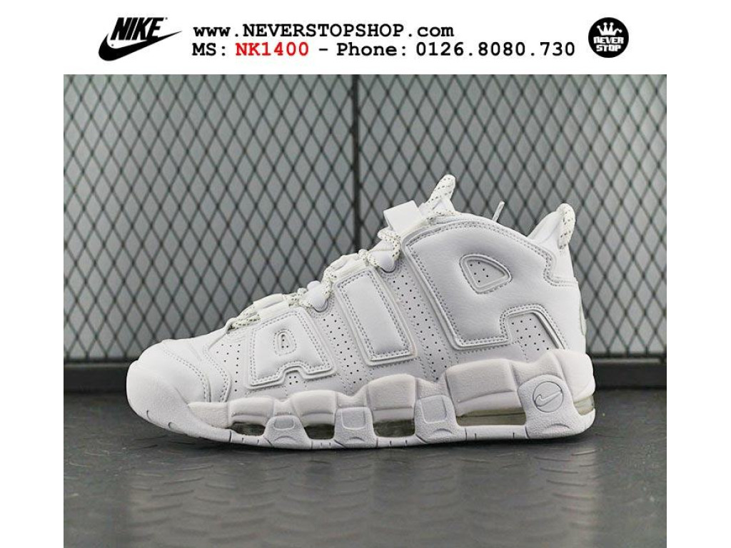 Giay NIKE AIR MORE UPTEMPO ALL WHITE nam n hang p