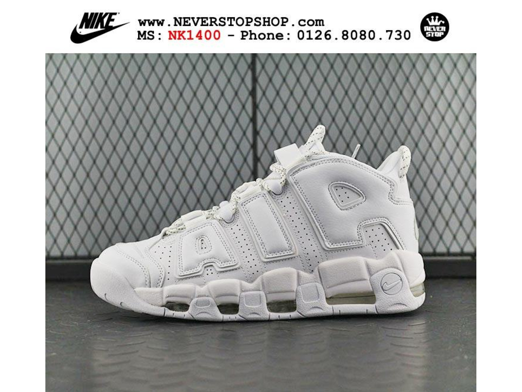 uptempo nike all white