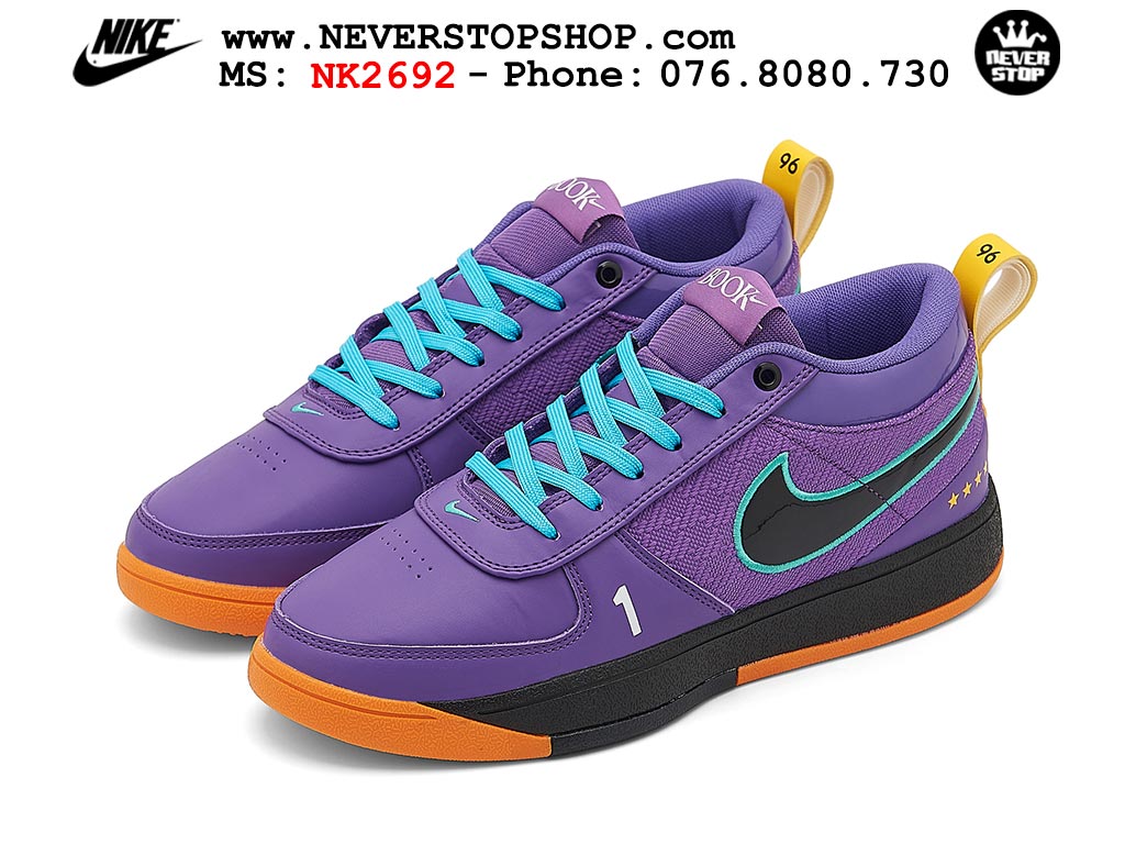 Giày bóng rổ cổ thấp Nike Book 1 Tím Cam nam nữ chuyên outdoor replica 1:1 like auth real chính hãng giá rẻ tốt nhất tại NeverStopShop.com HCM