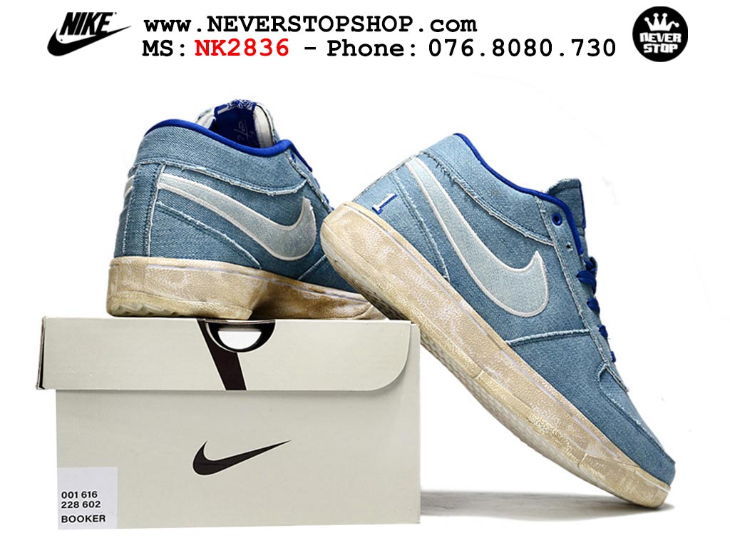 Giày bóng rổ cổ thấp Nike Book 1 Xanh Dương Nâu nam nữ chuyên outdoor replica 1:1 like auth real chính hãng giá rẻ tốt nhất tại NeverStopShop.com HCM