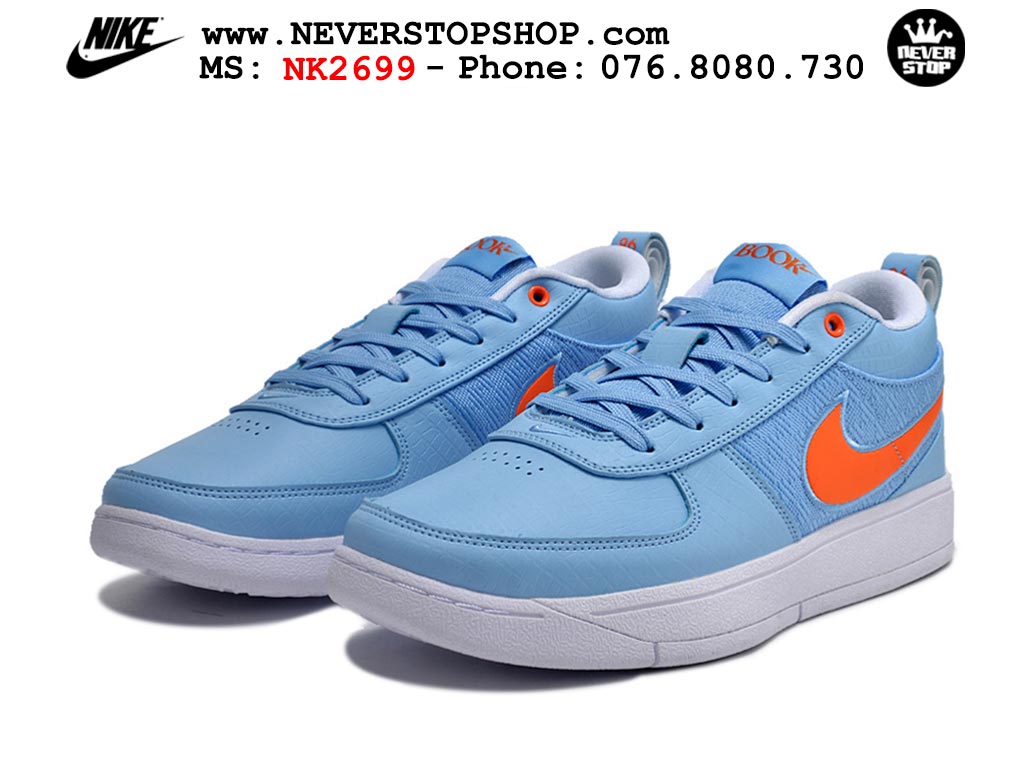 Giày bóng rổ cổ thấp Nike Book 1 Xanh Dương Cam nam nữ chuyên outdoor replica 1:1 like auth real chính hãng giá rẻ tốt nhất tại NeverStopShop.com HCM