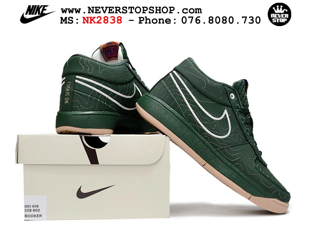 Giày bóng rổ cổ thấp Nike Book 1 Xanh Lá Be nam nữ chuyên outdoor replica 1:1 like auth real chính hãng giá rẻ tốt nhất tại NeverStopShop.com HCM