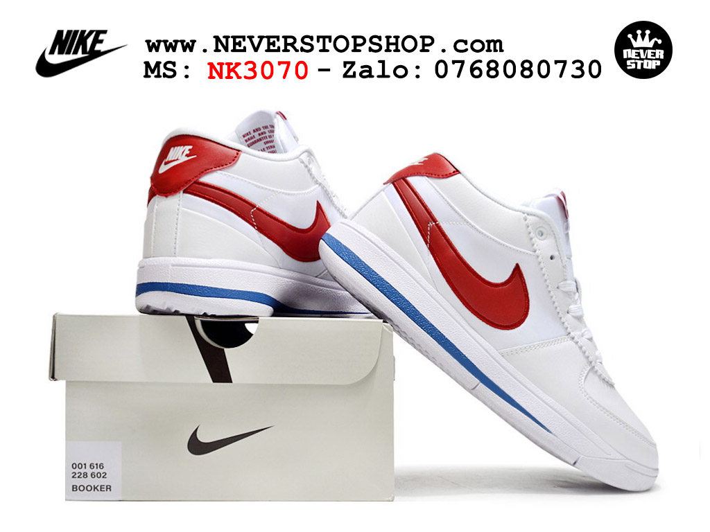 Giày bóng rổ cổ thấp Nike Book 1 Trắng Đỏ nam nữ chuyên outdoor replica 1:1 like auth real chính hãng giá rẻ tốt nhất tại NeverStopShop.com HCM