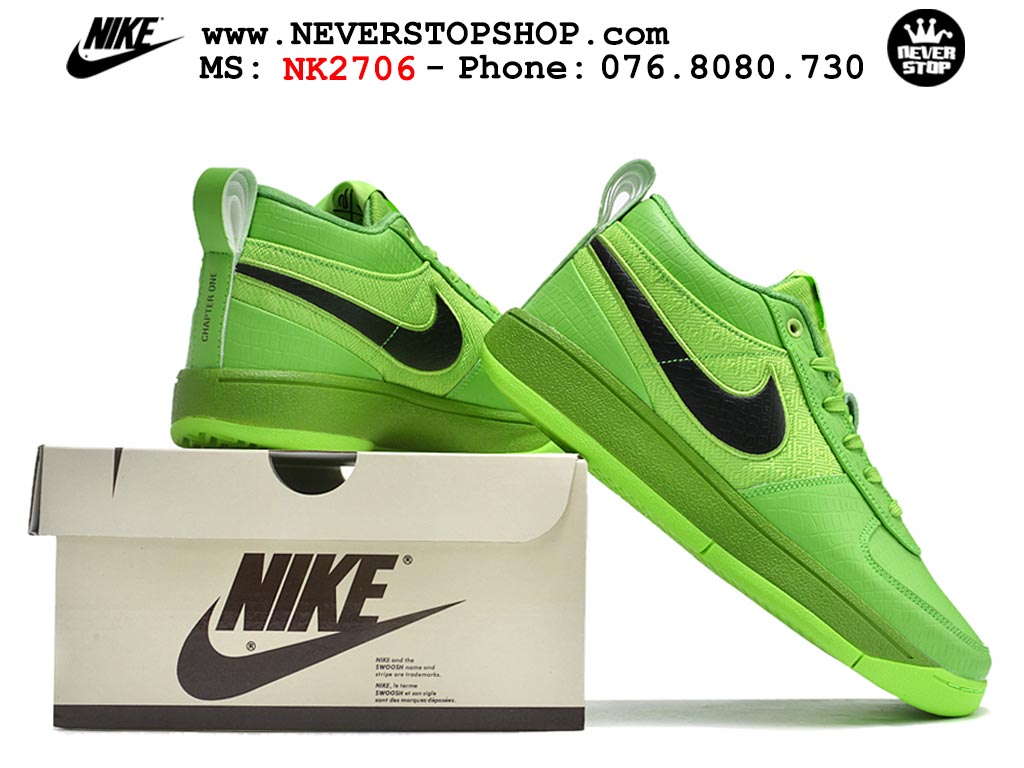 Giày bóng rổ cổ thấp Nike Book 1 Xanh Lá Đen nam nữ chuyên outdoor replica 1:1 like auth real chính hãng giá rẻ tốt nhất tại NeverStopShop.com HCM