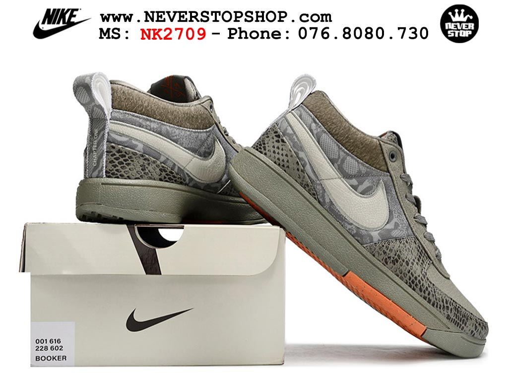 Giày bóng rổ cổ thấp Nike Book 1 Xám Cam nam nữ chuyên outdoor replica 1:1 like auth real chính hãng giá rẻ tốt nhất tại NeverStopShop.com HCM