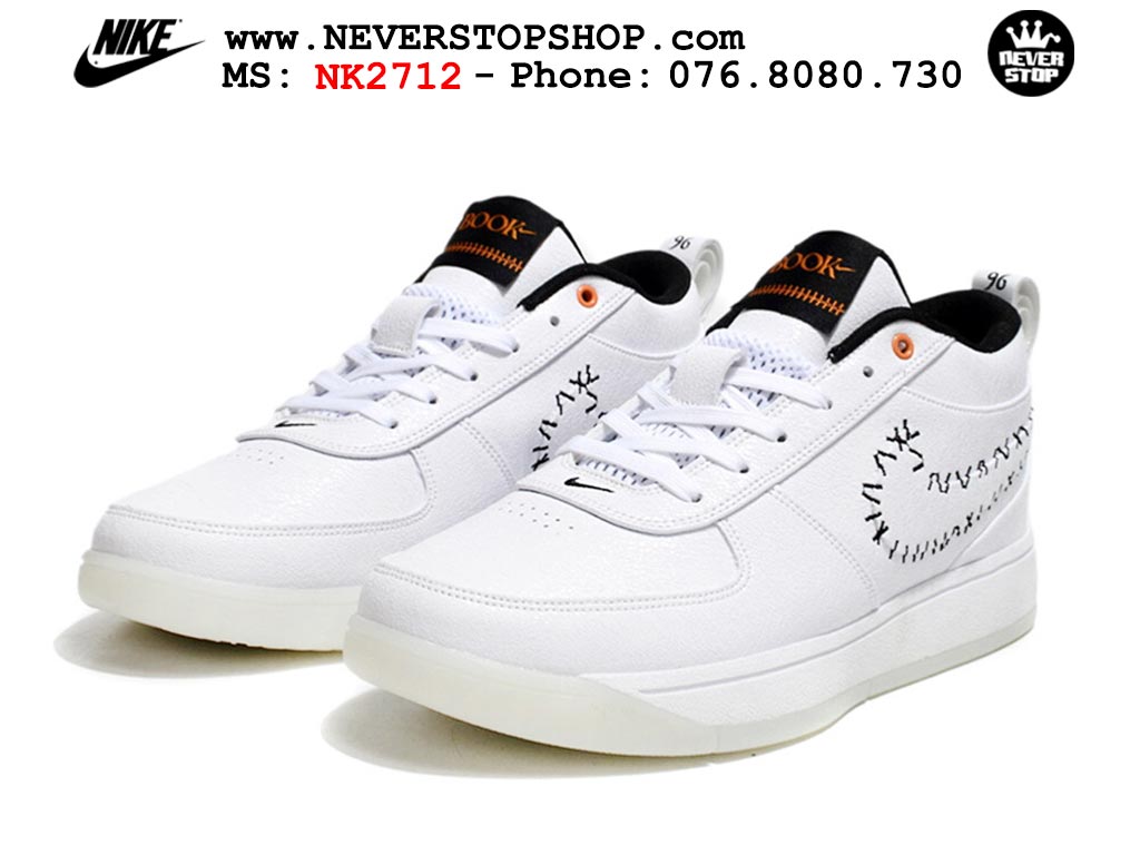 Giày bóng rổ cổ thấp Nike Book 1 Trắng Đen nam nữ chuyên outdoor replica 1:1 like auth real chính hãng giá rẻ tốt nhất tại NeverStopShop.com HCM