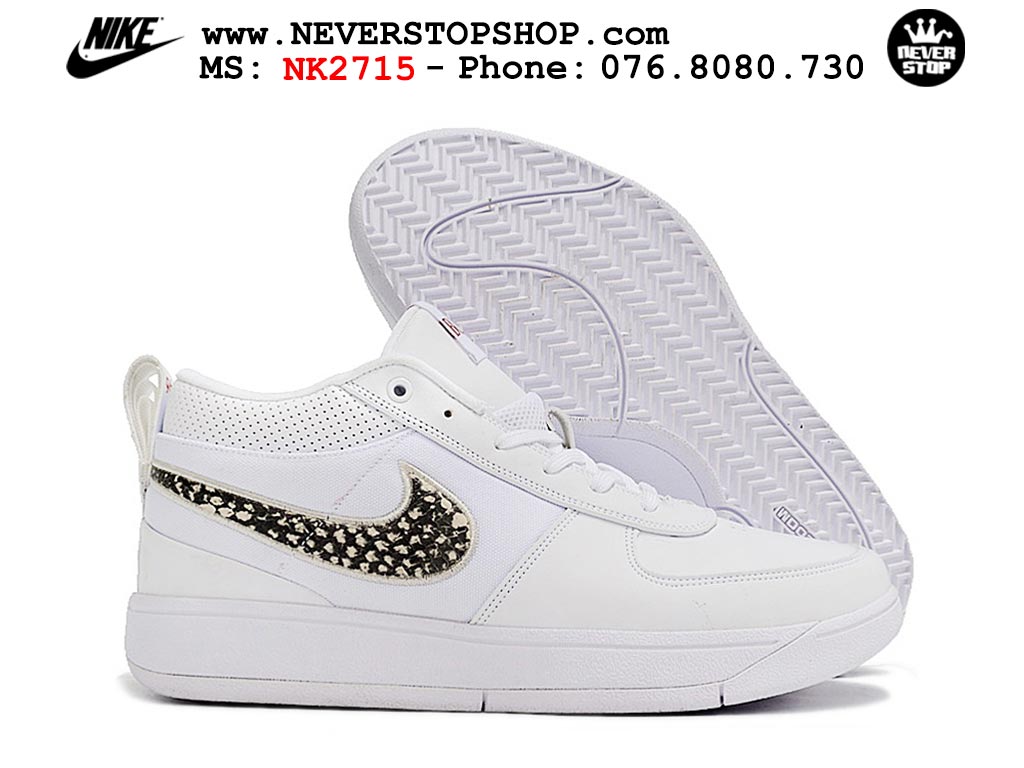 Giày bóng rổ cổ thấp Nike Book 1 Trắng Đen nam nữ chuyên outdoor replica 1:1 like auth real chính hãng giá rẻ tốt nhất tại NeverStopShop.com HCM